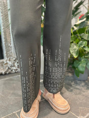 Khaki Diamante Leisure Set Isla