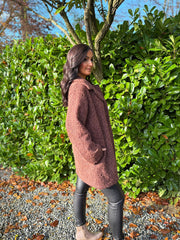 Rust Brushed Wool Coat Bridget