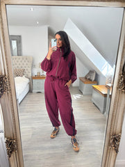 Wine Stripe Barrel Joggers Roxy