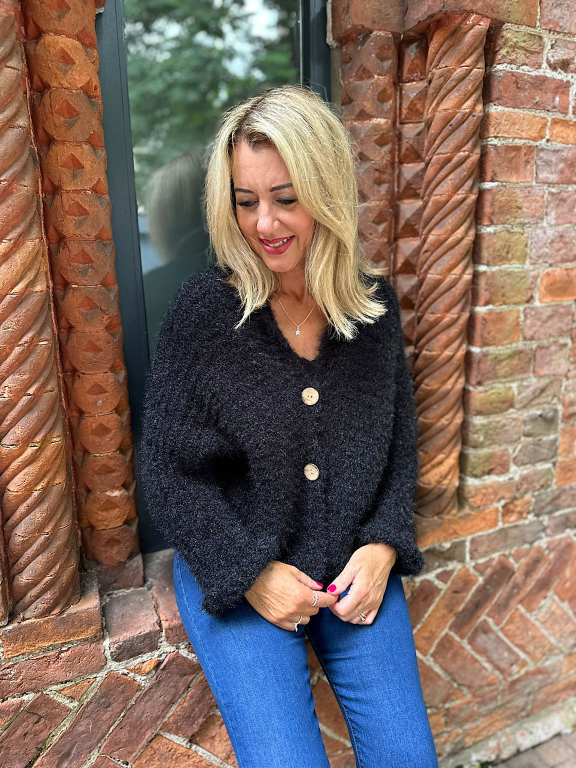 Cosy black cardigan on sale