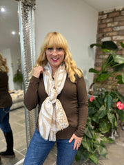 Mocha Mixed Animal Shimmer Scarf