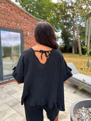 Black Bubble Cotton Top Kimberly