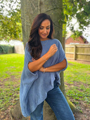 Denim Asymmetric Cosy Knit Fran
