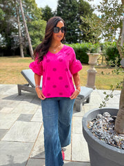 Lipstick Polka Dot Top Amber