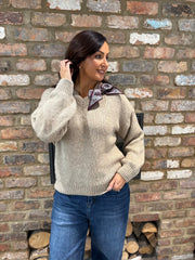 Mocha Scarf Accent Jumper Amanda