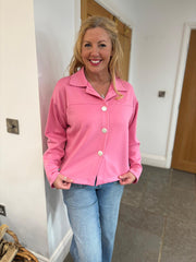 Lipstick Pink Button Shacket Matilda