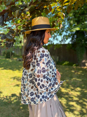 Navy Abstract Dot Print Blouse Hailey