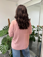 Rose Brooch Tie Front Blouse Megan