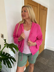 Lipstick Hooded Net Jacket Maddie