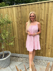 Pink Striped Sun Dress Danielle