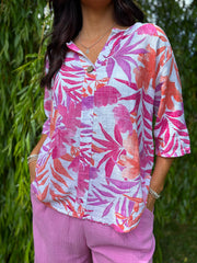 Lipstick Tropical Leaf Top Mercy