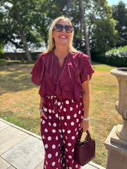 Wine Polka Dot Trousers Reagan