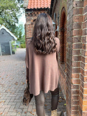 Chocolate Applique Flower Knit Ella