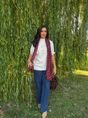 Stone Textured Flower Knit Claire