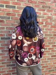 Chocolate Circle Print Top Raya