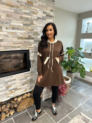 Chocolate Hooded Sweat Dress Jodie