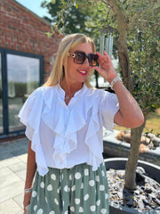 White Ruffle Top Mackenzie