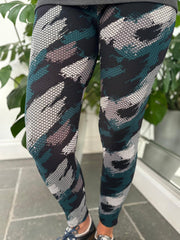 Teal Brushed Pattern Leggings
