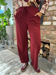 Wine Wide Leg Jogger Alice