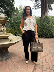 Black Seam Front Pull On Comfort Trousers