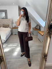 Stone Collared Short Sleeve Knit Annie
