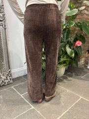 Chocolate Chenille Textured Trousers Mia