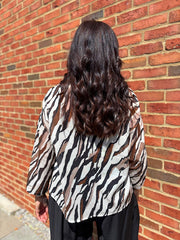 Black Animal Print Blouse Hailey