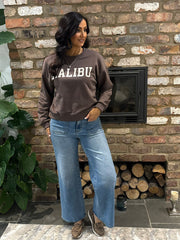 Chocolate Premium Cotton Malibu Sweatshirt Joan