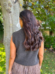 Chocolate Knitted Waistcoat Priya