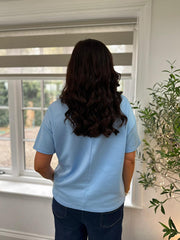 Denim Sequin Flower Top Camila