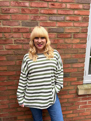 Green Stripe Long Sleeve Top Yasmin
