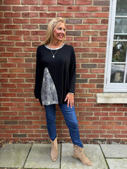 Black Mandala Knit Top Danielle