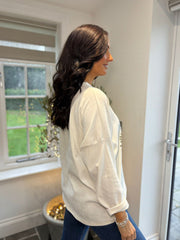 Antique Cream Floral Sweatshirt Odette