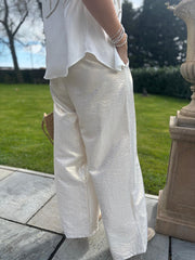Gold Luxury Shimmer Wide Leg Trousers