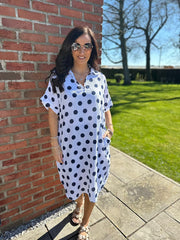 White Polka Dot Bubble Cotton Dress Mandy