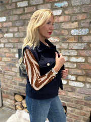 Navy Boucle Gilet Elliott