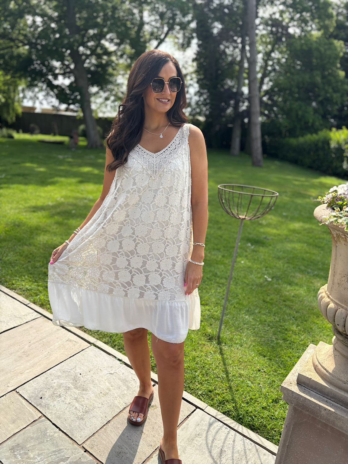 Stone Mesh Floral Lace Dress Gabriella  Tillett's