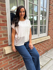 Stone Asymmetric Panel Flower Top Adele