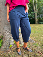 Navy Barrel Leg Joggers Clarice