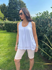 White Crochet Detail Vest Moira