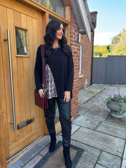 Black Patterned Knit Top Danielle