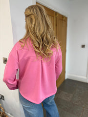 Lipstick Pink Button Shacket Matilda