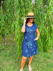 Navy Flower Pocket Dress Zoe