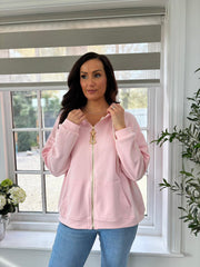 Pink Luxe Gold Charm Zip Hoodie Demi