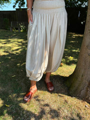 Stone Smocked Waist Hareem Trousers