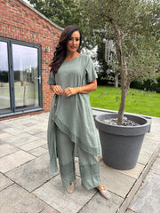 Khaki Crochet Tie Top Thelma