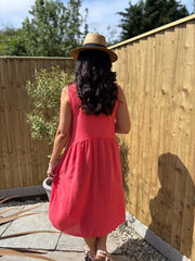 Coral Flower Detail Dress Faith