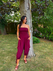 Wine Cargo Pocket Jumpsuit Verity