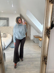 Grey Drop Shoulder Roll Neck Riley