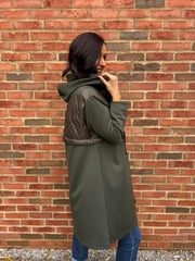 Khaki Half Quilted Sweat Jacket Lois